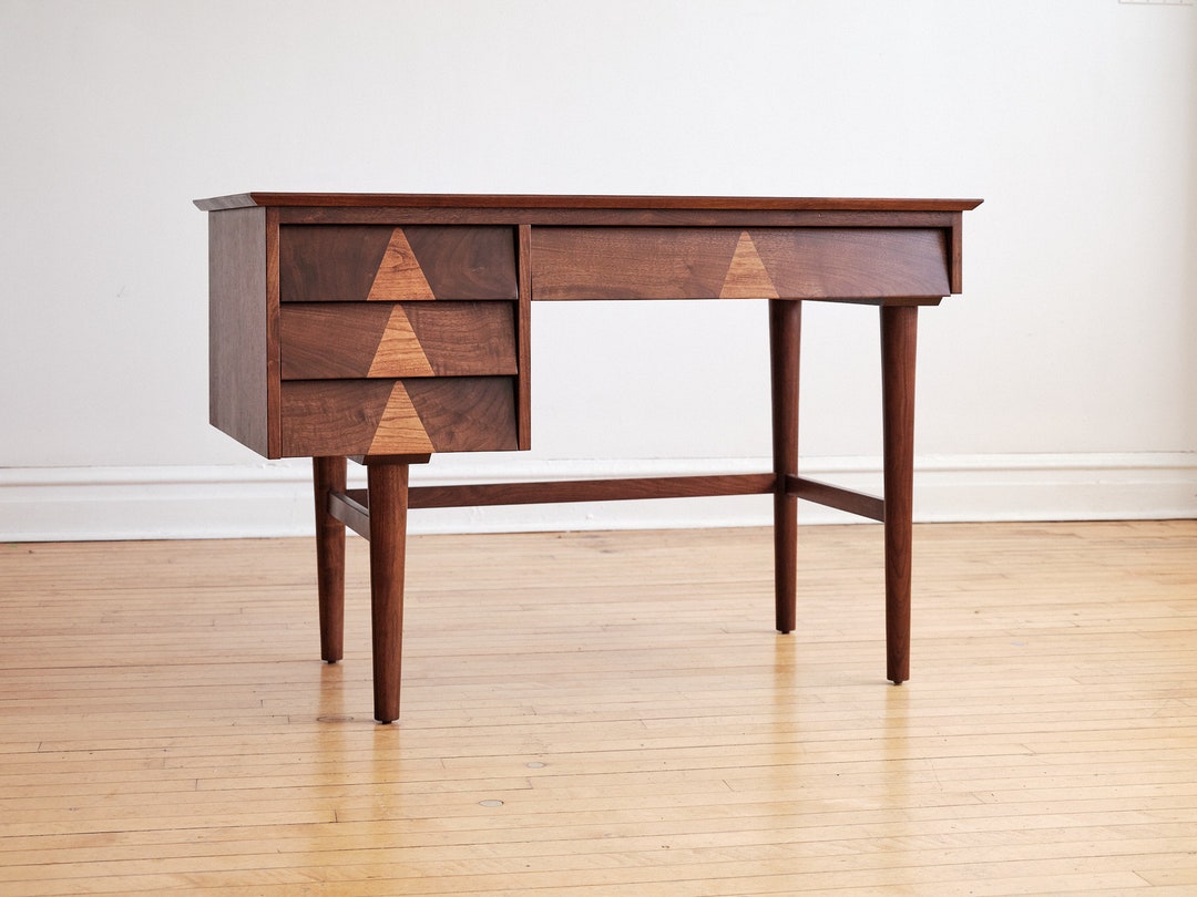 MONTY - Mid Century Modern Inspired Handmade Solid Walnut Desk