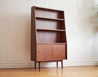 HARLOW with Doors - Handmade Mid Century Modern Inspired Minimalist Bookshelf - Made in USA!