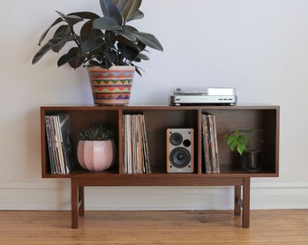 JUNI - Handmade Mid Century Modern Inspired Record Console/Kids Shelf - Made in USA! - Oak, Maple, Walnut or Cherry