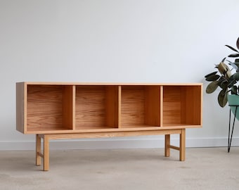 JUNI - Handmade Mid Century Modern Inspired Record Console/Kids Shelf - Made in USA! - Oak, Maple, Walnut or Cherry