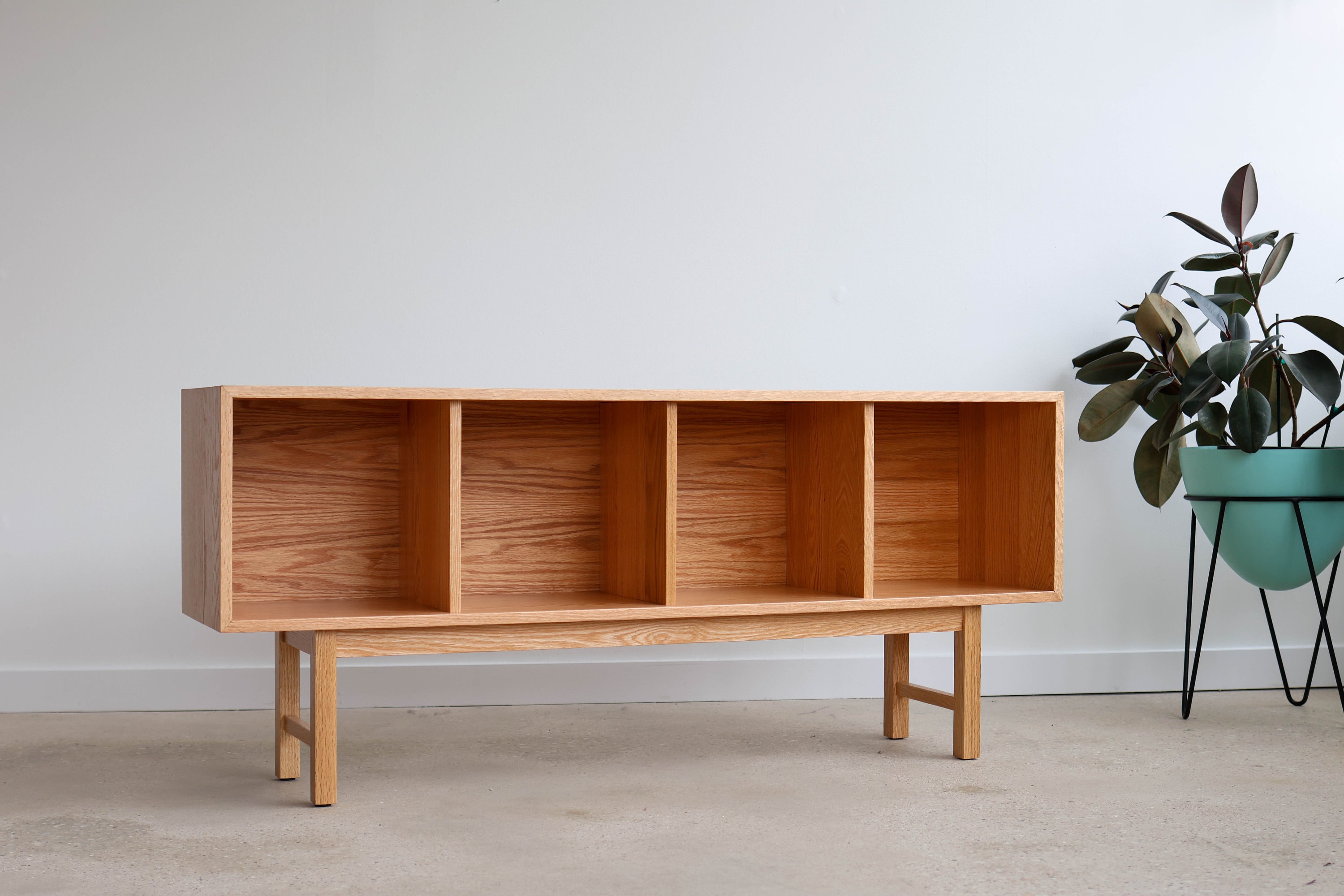 Handmade Oak Record Console – Mid-century Modern Media Cabinet - Etsy