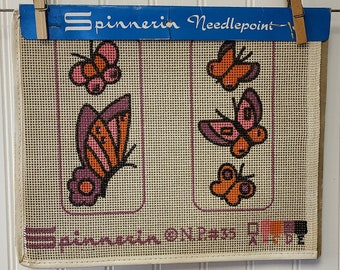 Spinnerin Painted Needlepoint Canvas, Eyeglass Case Number NPS0035, Easy To Make, Full Instructions, Size 7" x 3.25"