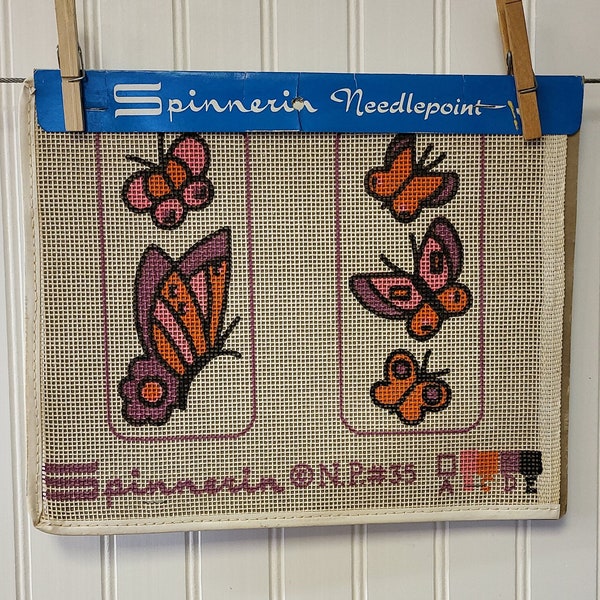 Spinnerin Painted Needlepoint Canvas, Eyeglass Case Number NPS0035, Easy To Make, Full Instructions, Size 7" x 3.25"