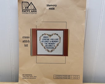 Patty Ann Creations Memory #608, Counted Cross Stitch Kit, When Someone You Love Becomes a Memory, The Memory Becomes a Treasure