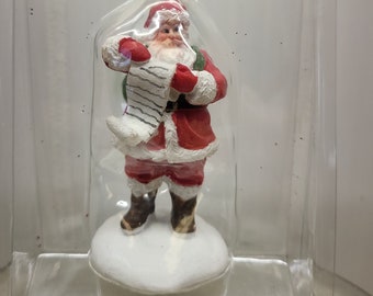 Holiday Time Christmas Decoration, Miniature Santa With List Figurine, Winter Town Display, Wreath Maker Supplies, Crafting Item