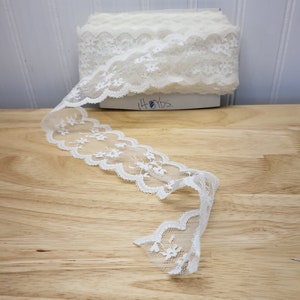 White Lace Sewing Trim, 2 Inches By 14 Yards, Vintage Estate Sale, Crafting Embellishment image 2