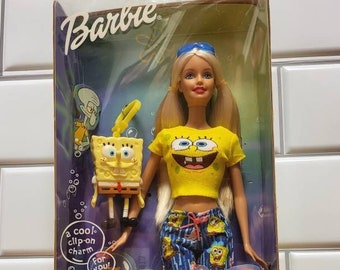 Sponge Bob Squarepants Barbie, Vintage Barbie Doll, Barbie Collector, Mattel Barbies, Nickelodeon Barbie, Vintage Barbies, 2002 Barbie Doll