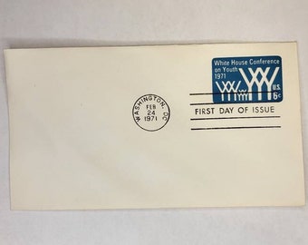 1971 White House Conference on Youth First Day Of Issue Envelope, Stamp Collector, Vintage Stamps, Mint Condition Stamp, 6 Cent Stamp, USPS