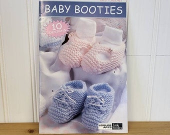 Leisure Arts Little Books, Baby Booties Crochet, Beginner Guide, 10 Crochet Designs, Leisure Book 75019, Crochet Tutorial, Learn To Knit