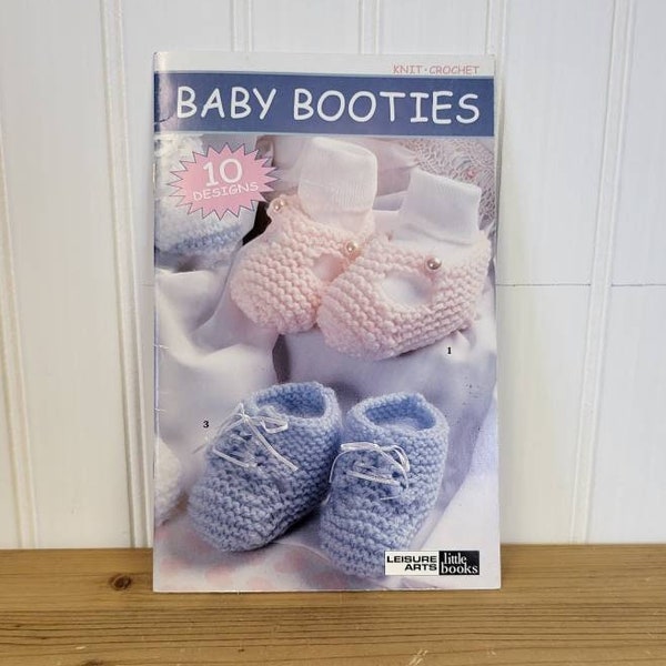 Leisure Arts Little Books, Baby Booties Crochet, Beginner Guide, 10 Crochet Designs, Leisure Book 75019, Crochet Tutorial, Learn To Knit