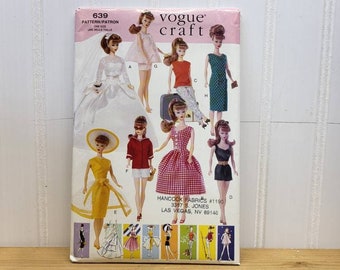 Vogue Craft 639, Doll Dress Pattern, Uncut, Factory Folded, Original Envelope, Doll Sewing Pattern, Vintage Vogue Patten, Pattern Collector