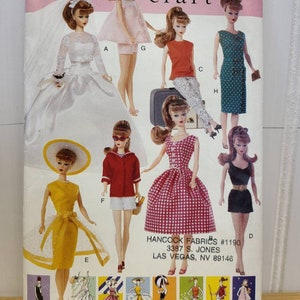 Vogue Craft 639, Doll Dress Pattern, Uncut, Factory Folded, Original Envelope, Doll Sewing Pattern, Vintage Vogue Patten, Pattern Collector image 4