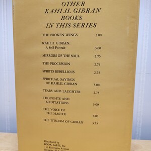 Kahlil Giran The Nature of Love, Translated to English, Book in Excellent Condition, Copyright 1971 image 3