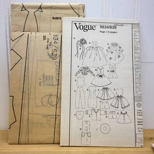 Vogue Craft 639, Doll Dress Pattern, Uncut, Factory Folded, Original Envelope, Doll Sewing Pattern, Vintage Vogue Patten, Pattern Collector image 3