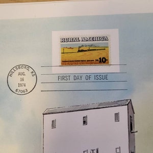 Rural America 10 Cent First Day Of Issue Stamp, Kansas Winter Wheat, US Vintage Stamps, Numbered Plate Block, Vintage Stamps, USPS Stamps image 4