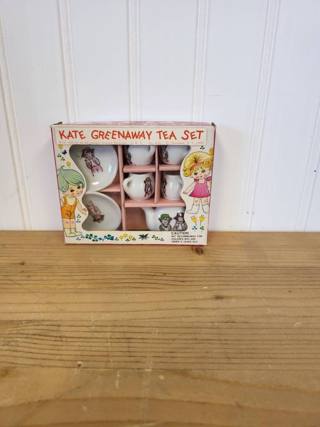 Kate Greenaway Tea Set, Toy China Tea Set, Made in Japan, Vintage Tea