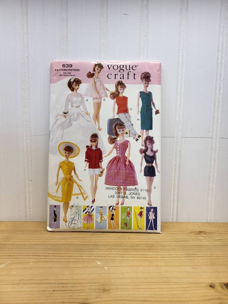 Vogue Craft 639, Doll Dress Pattern, Uncut, Factory Folded, Original Envelope, Doll Sewing Pattern, Vintage Vogue Patten, Pattern Collector image 1