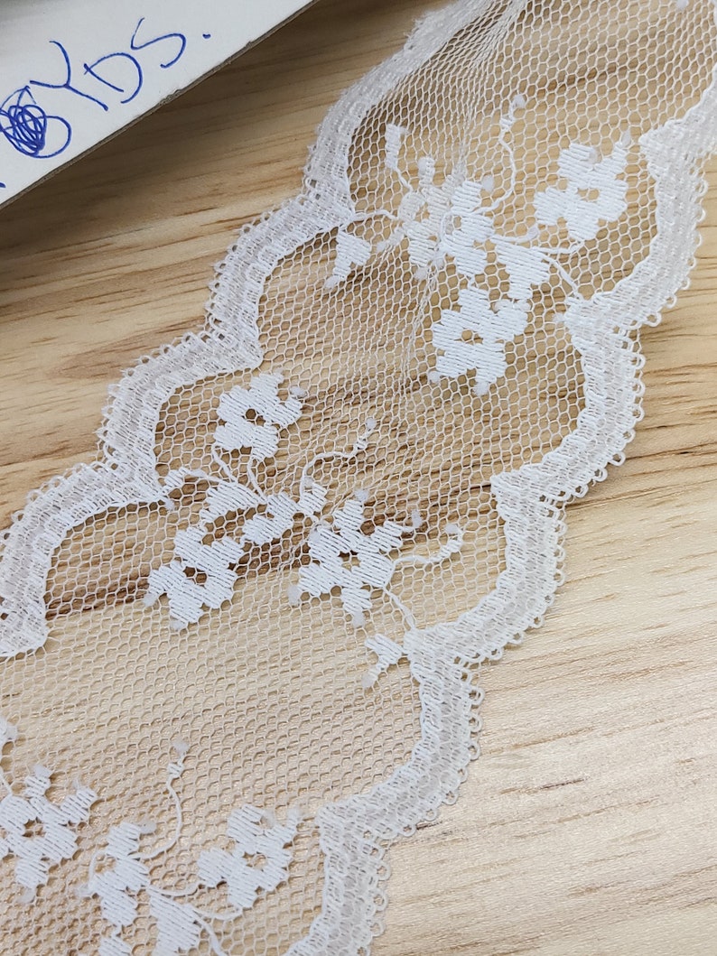 White Lace Sewing Trim, 2 Inches By 14 Yards, Vintage Estate Sale, Crafting Embellishment image 3