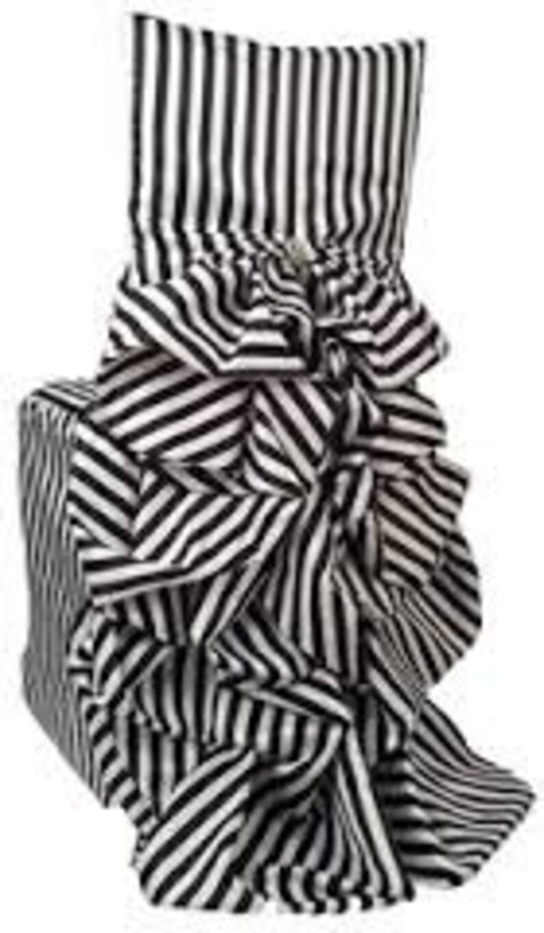 New Black and white striped bustle chair covers Discount ...