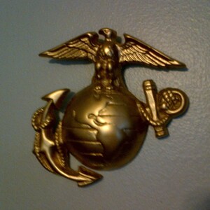 5 Inch EGA Eagle Globe & Anchor Marine Corps Wall Hanging Molded Plastic Gold Finish