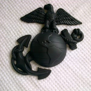 9&quot; Marine Corps Eagle Globe & Anchor Wall Hanging Durable Plastic Black Finish