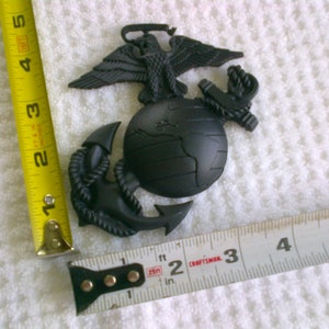 4 Inch Marine Corps Wall Hanging Eagle Globe & Anchor Semper Fidelis Molded Plastic Black Finish