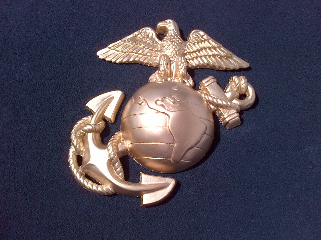 Marine Corps Eagle Globe Anchor Wall Plaque - Gold Finish (9 Inch) - Etsy