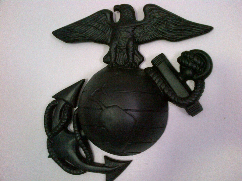 Marine Corps Eagle Globe Anchor Wall Plaque - Matte Black (12 Inch) - Etsy