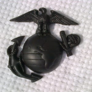 5 Inch Marine Corps Eagle Globe & Anchor Wall Hanging Black Finish