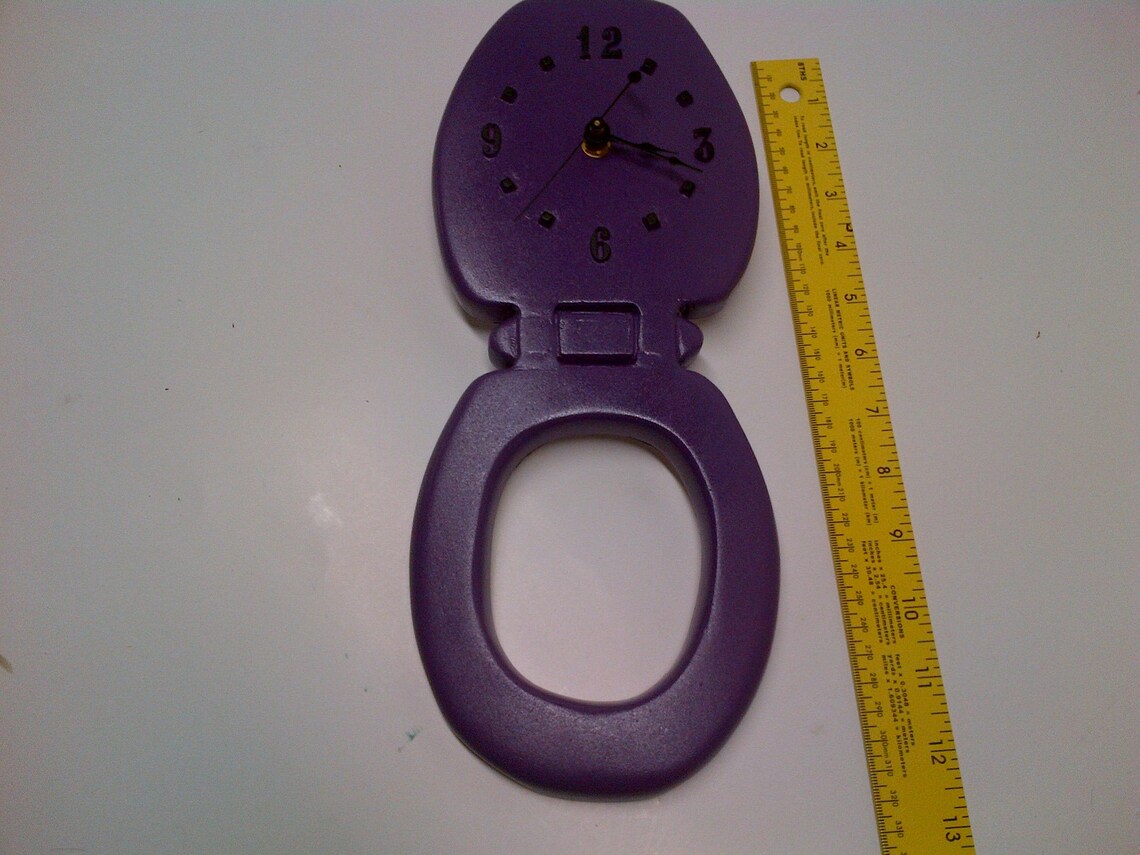 Bathroom Toilet Seat Wall Clock Durable Hard Plastic Finished Etsy
