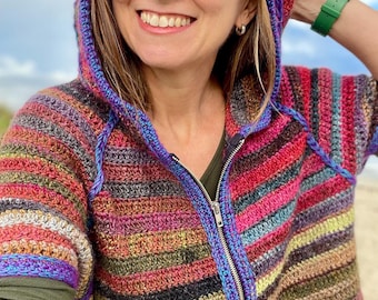 Evolving Bella hoodie crochet pattern (UK & US terms)
