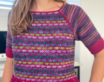 Shelley Sweater Crochet Pattern (US & UK terms)