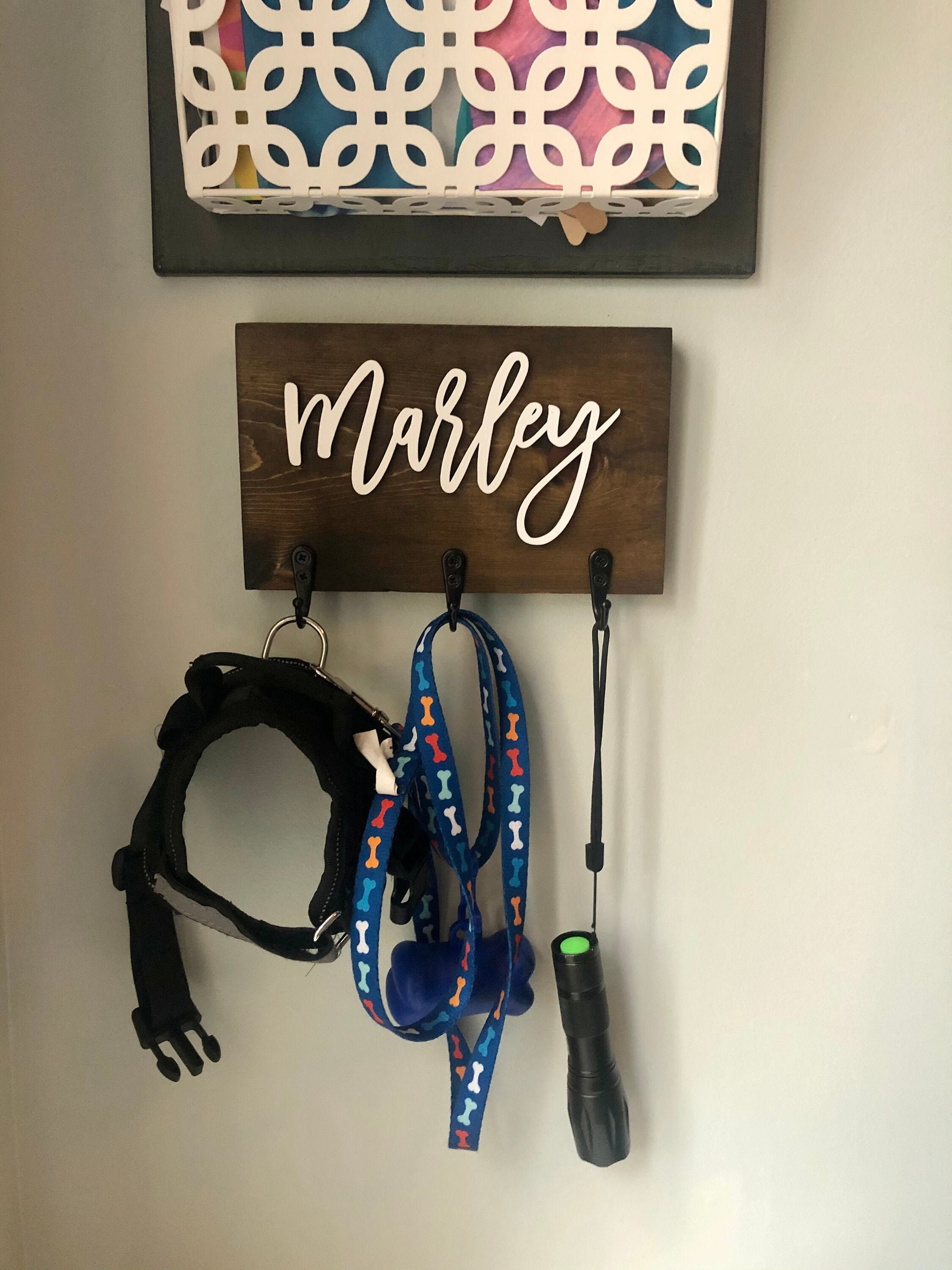 Personalized Dog Leash Holder for wall Custom Pet Leash Hanger Etsy