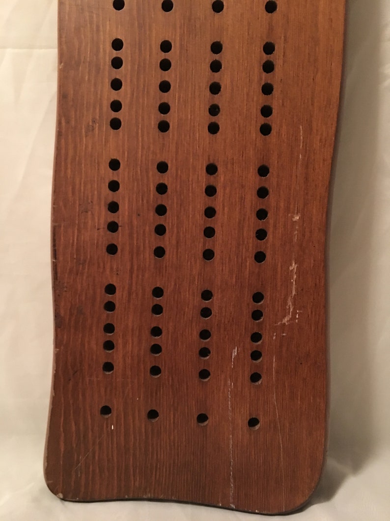 Vintage Wood Cribbage Board BIG GIANT Large Wall Hanging Rustic Game