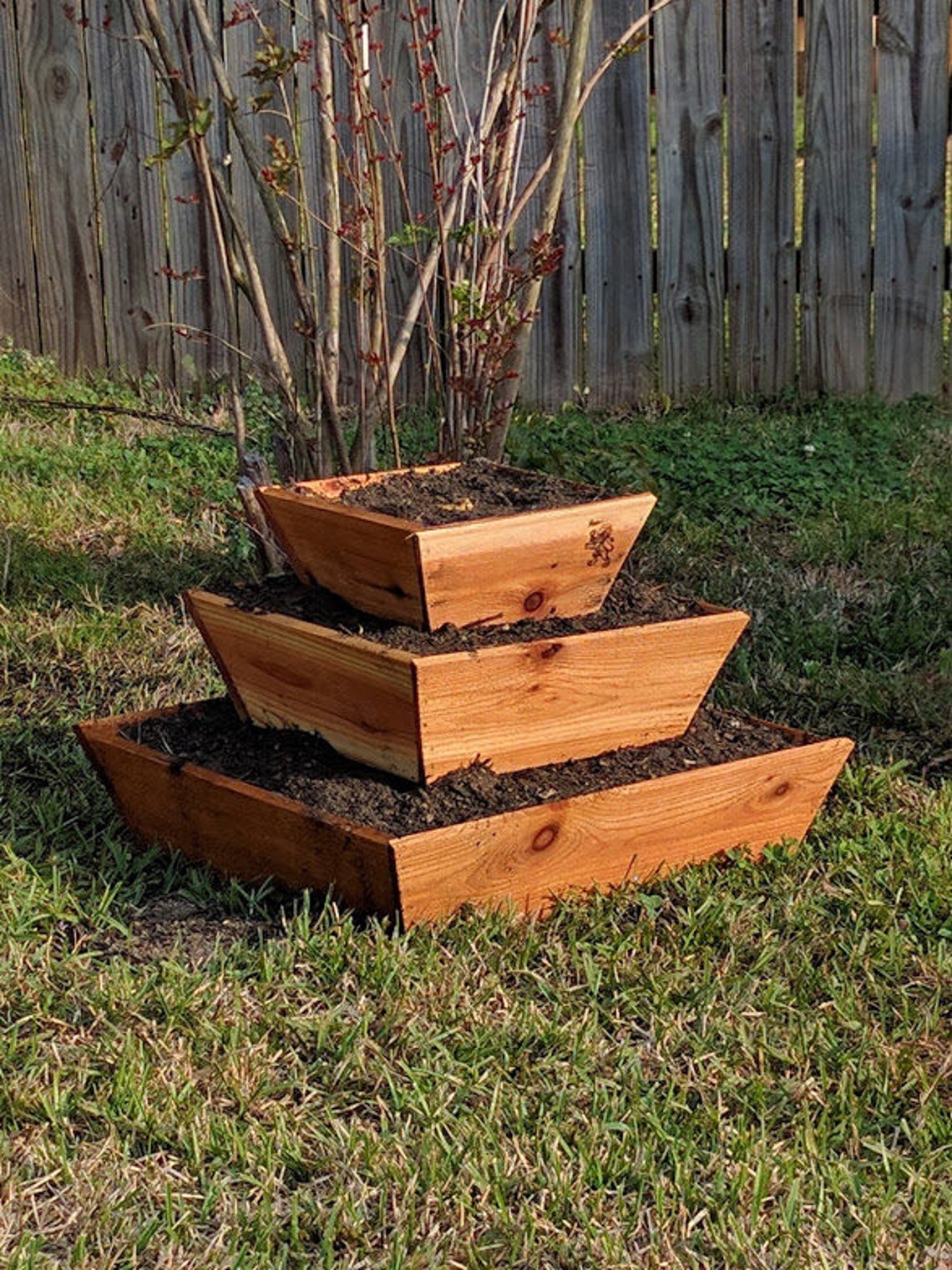 Pyramid Planter 3 tier. Herb garden strawberry planter Etsy