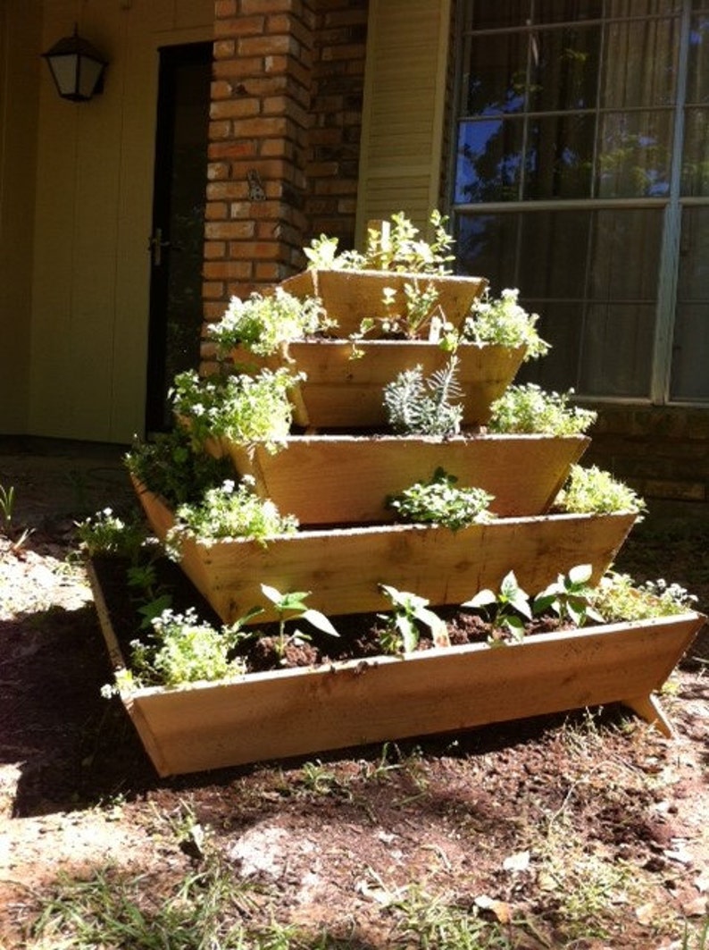 Assembled Pyramid Planter herb garden strawberry planter
