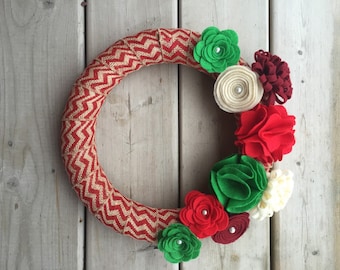 Christmas Chevron Wreath