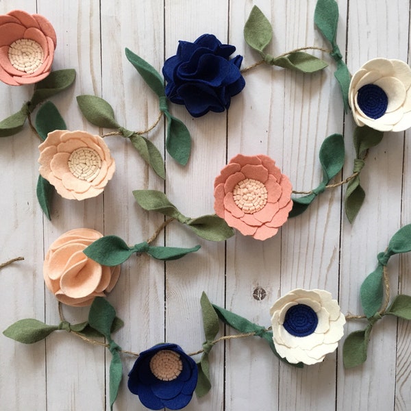 Felt Flower Garland Etsy