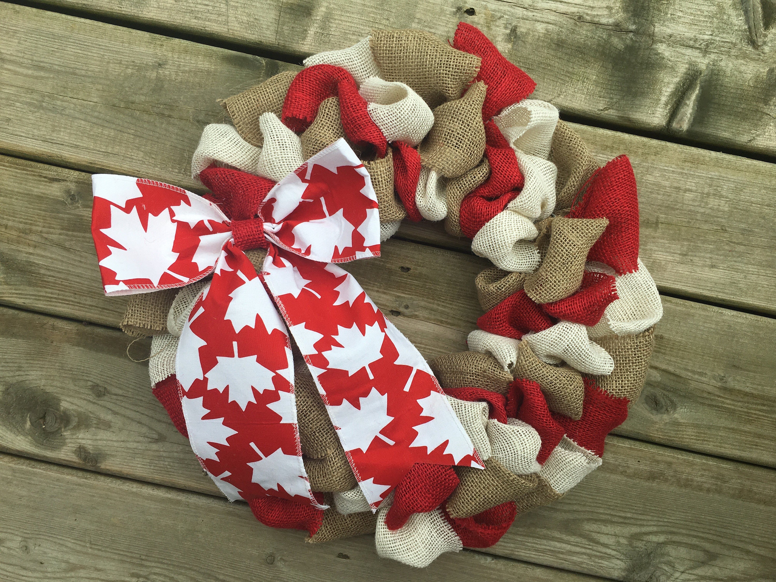 Canada Day Wreath Canada Wreath Canadian Decor Maple Leaf Etsy