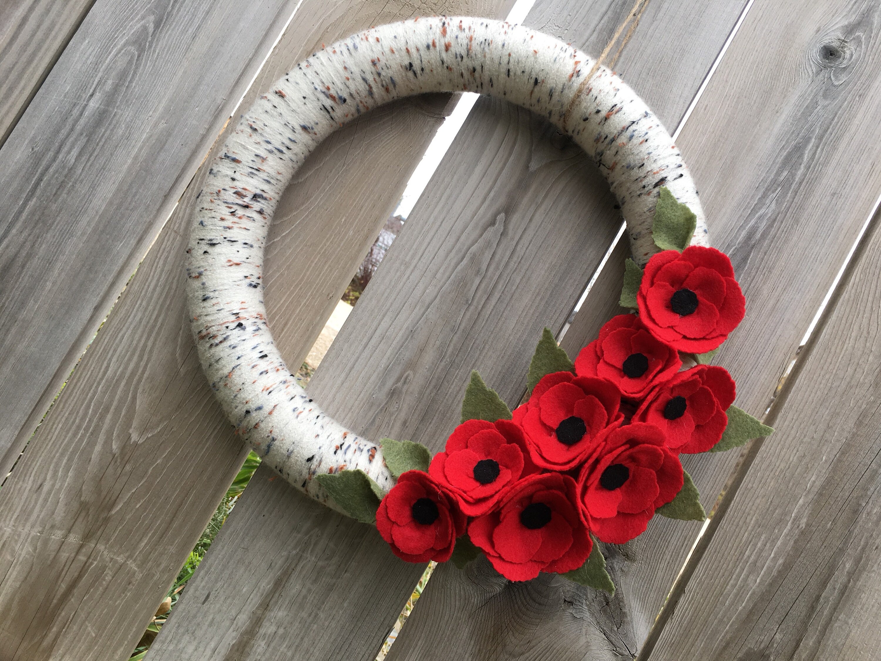 Poppy Yarn Wreath Remembrance Day Wreath Veterans Wreath Etsy UK