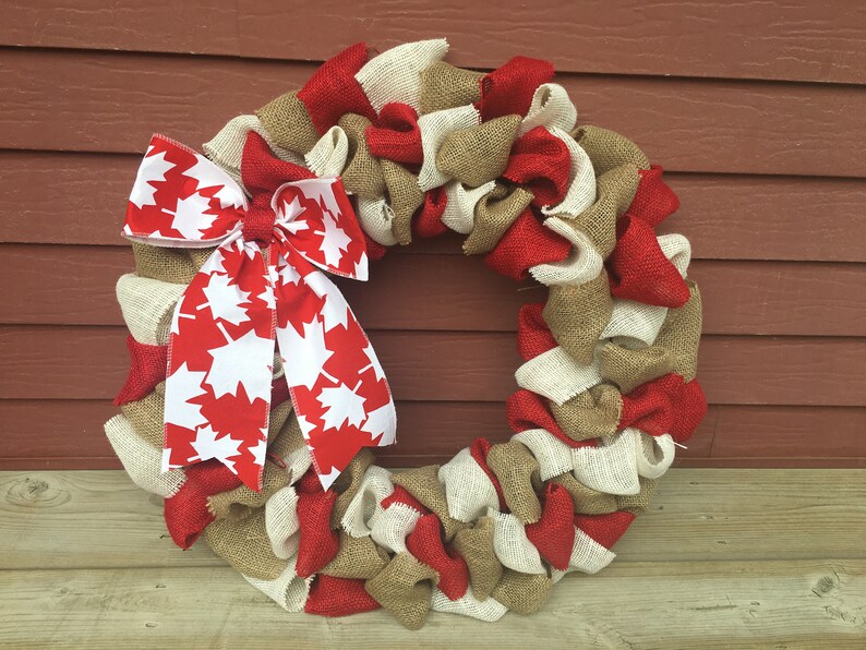 Canada Day Wreath Canada Wreath Canadian Decor Maple Leaf Etsy