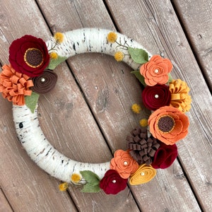 Fall Wreath, Yarn Wreath, Fall Front Door Wreath