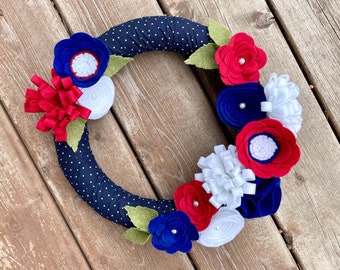 Patriotic Wreath, 4th of July Wreath, USA Wreath