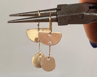 Handmade 14k Gold Fill Geometric Earrings: Modern Dangle Earrings