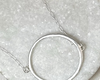 Silver Circle necklace with sterling silver chain