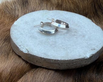 Triangle metal  3/4" hoop earring with post and nut closure