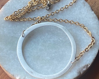 Circle necklace with 14k gold fill chain
