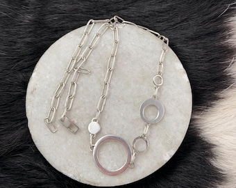 Handmade Silver Circle Link Necklace: Everyday Jewelry