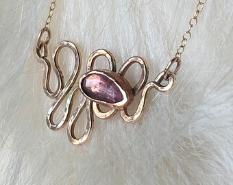 Marlee gold necklace with pink tourmaline