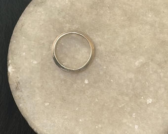 Handmade Sterling Silver Band Ring, Triangle Detail, Size 7 3/4